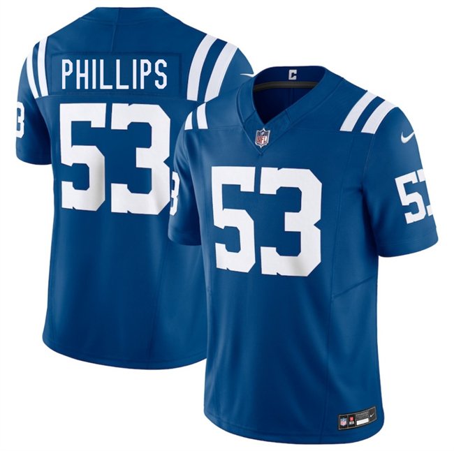 Blue Indianapolis Colts #53 Jacob Phillips 2025 F.U.S.E. Vapor Limited Stitched Football Jersey - IDC214