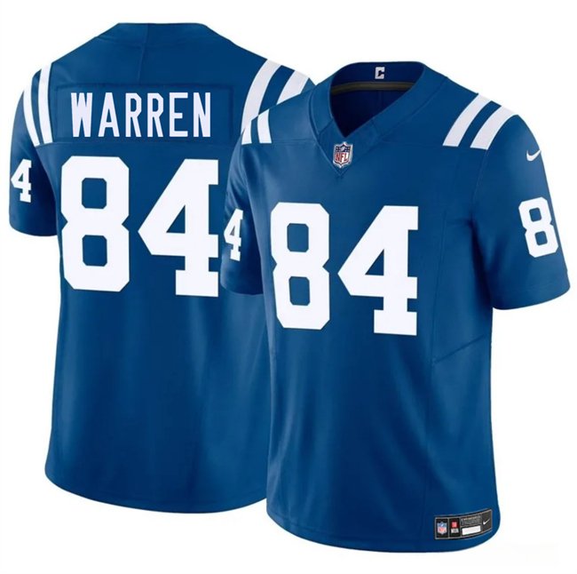 Blue Indianapolis Colts #84 Tyler Warren 2025 Draft F.U.S.E. Vapor Limited Stitched Football Jersey - IDC198