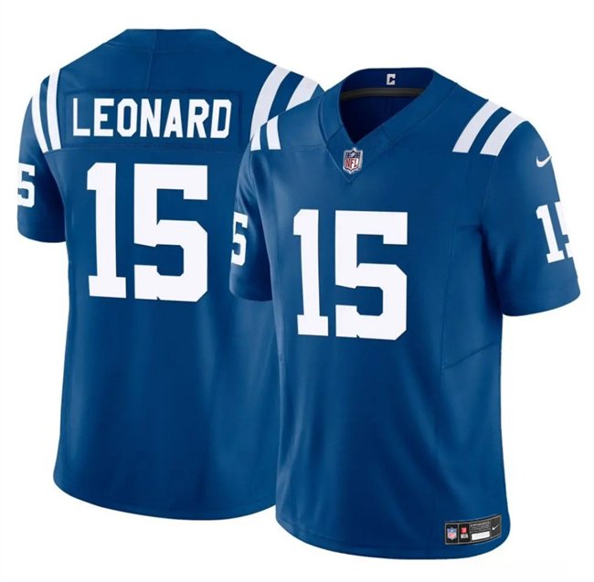 Blue Indianapolis Colts #15 Riley Leonard 2025 F.U.S.E. Vapor Limited Stitched Football Jersey - IDC87