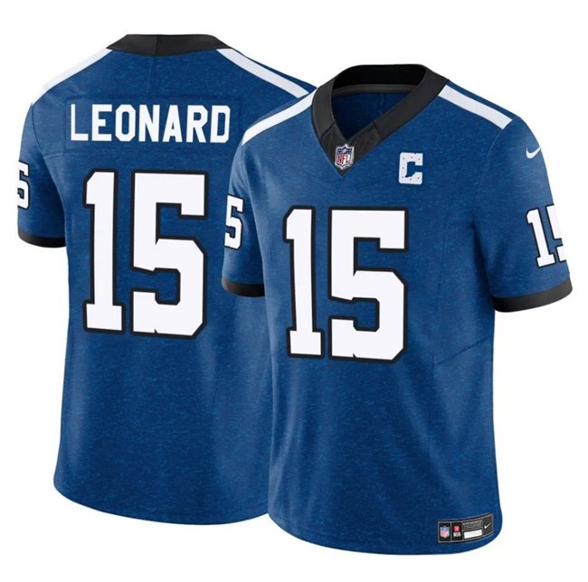 Blue Indianapolis Colts #15 Riley Leonard 2025 F.U.S.E. Throwback Vapor Limited Stitched Football Jersey - IDC151