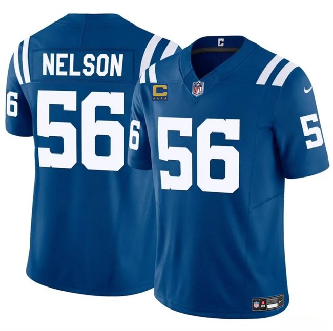 Blue Indianapolis Colts #56 Quenton Nelson 2025 F.U.S.E. With 4-Star C Patch Vapor Limited Stitched Football Jersey - IDC17