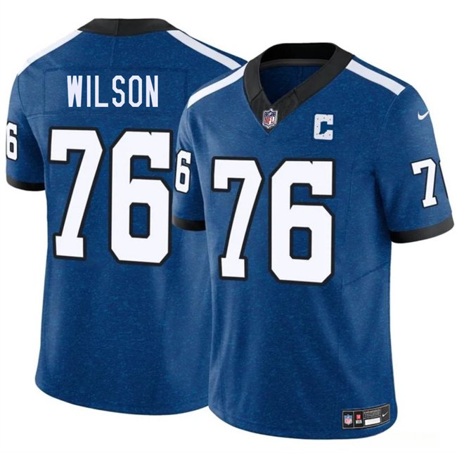 Blue Indianapolis Colts #76 Jack Wilson 2025 F.U.S.E. Throwback Vapor Limited Stitched Football Jersey - IDC273