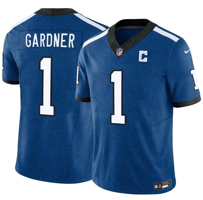 Blue Indianapolis Colts #1 Sauce Gardner 2025 F.U.S.E. Throwback Vapor Limited Stitched Football Jersey - IDC191