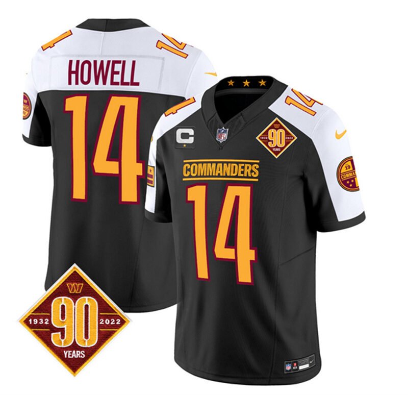 Black/White Washington Commanders #14 Sam Howell 2023 F.U.S.E. 90th AnniversaryVapor Limited Stitched Football Jersey - WAC117