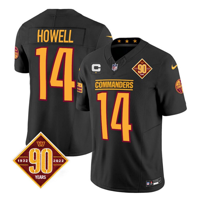 Black Washington Commanders #14 Sam Howell 2023 F.U.S.E. 90th Anniversary Vapor Limited Stitched Football Jersey - WAC22