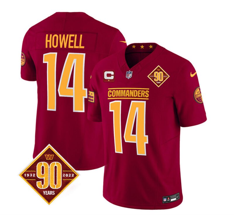 Burgundy Washington Commanders #14 Sam Howell 2023 F.U.S.E. 90th Anniversary Vapor Limited Stitched Football Jersey - WAC93