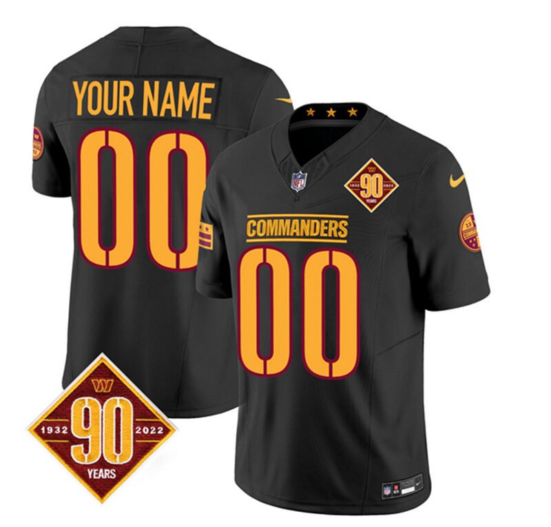 Black Washington Commanders Active Player Custom 2023 F.U.S.E. 90th Anniversary Vapor Limited Stitched Football Jersey - WAC66