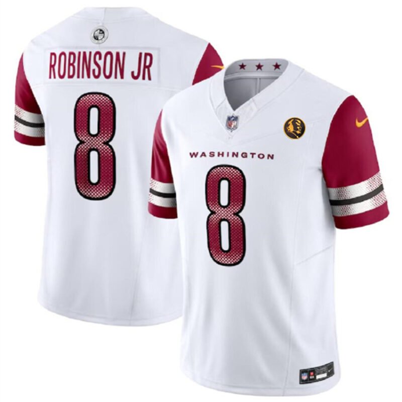 White Washington Commanders #8 Brian Robinson Jr. 2023 F.U.S.E. With John Madden Patch Vapor Limited Stitched Football Jersey - WAC19