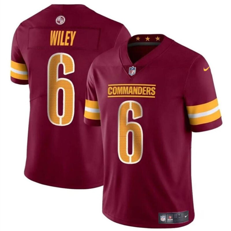 Burgundy Washington Commanders #6 Michael Wiley 2024 Vapor Limited Stitched Football Jersey - WAC108