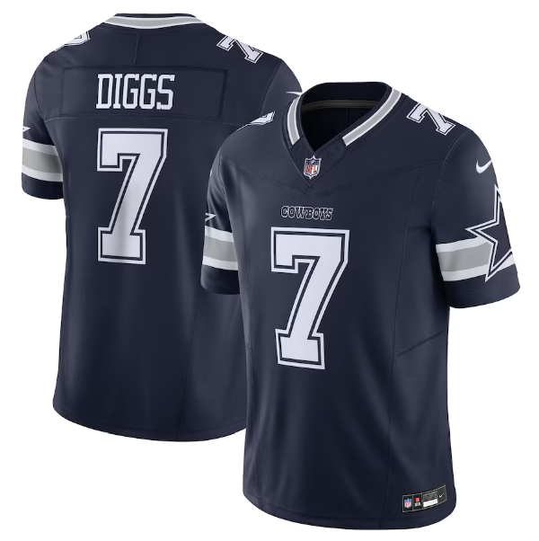 Navy Dallas Cowboys #7 Trevon Diggs 2023 F.U.S.E. Vapor Limited Stitched Football Jersey - DLC146