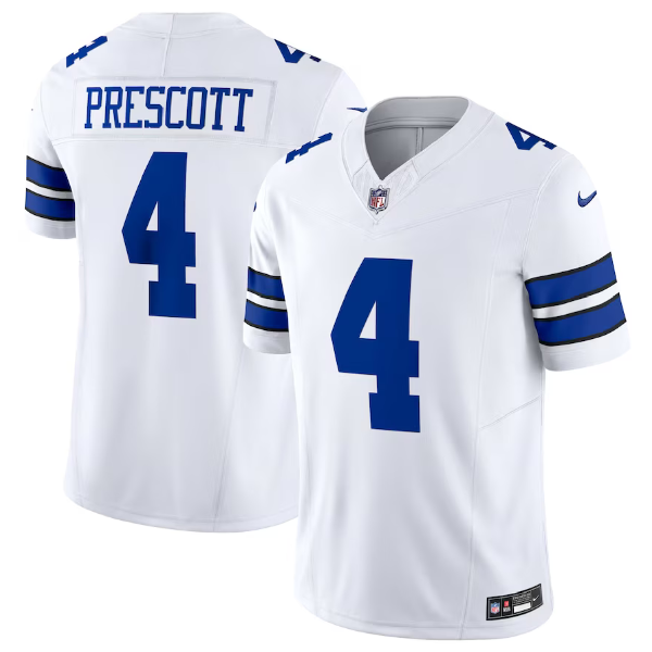 White Dallas Cowboys #4 Dak Prescott 2023 F.U.S.E. Vapor Limited Stitched Football Jersey - DLC170