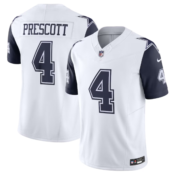 White Dallas Cowboys #4 Dak Prescott 2023 F.U.S.E. Vapor Limited Stitched Football Jersey - DLC433