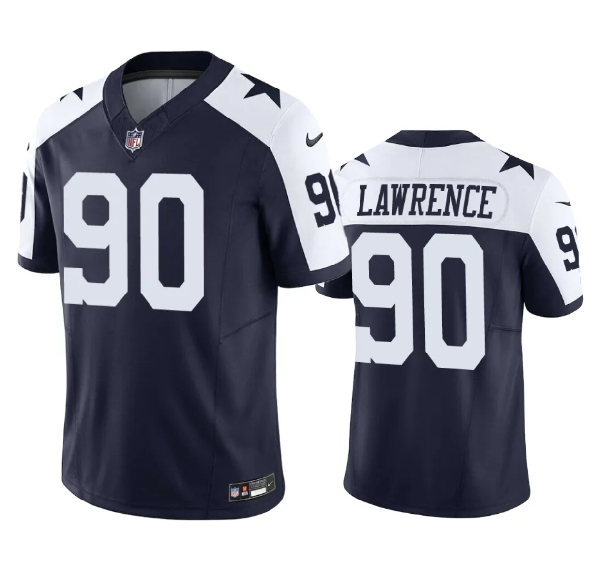 Navy Dallas Cowboys #90 Demarcus Lawrence 2023 F.U.S.E. Vapor Limited Stitched Football Jersey - DLC464