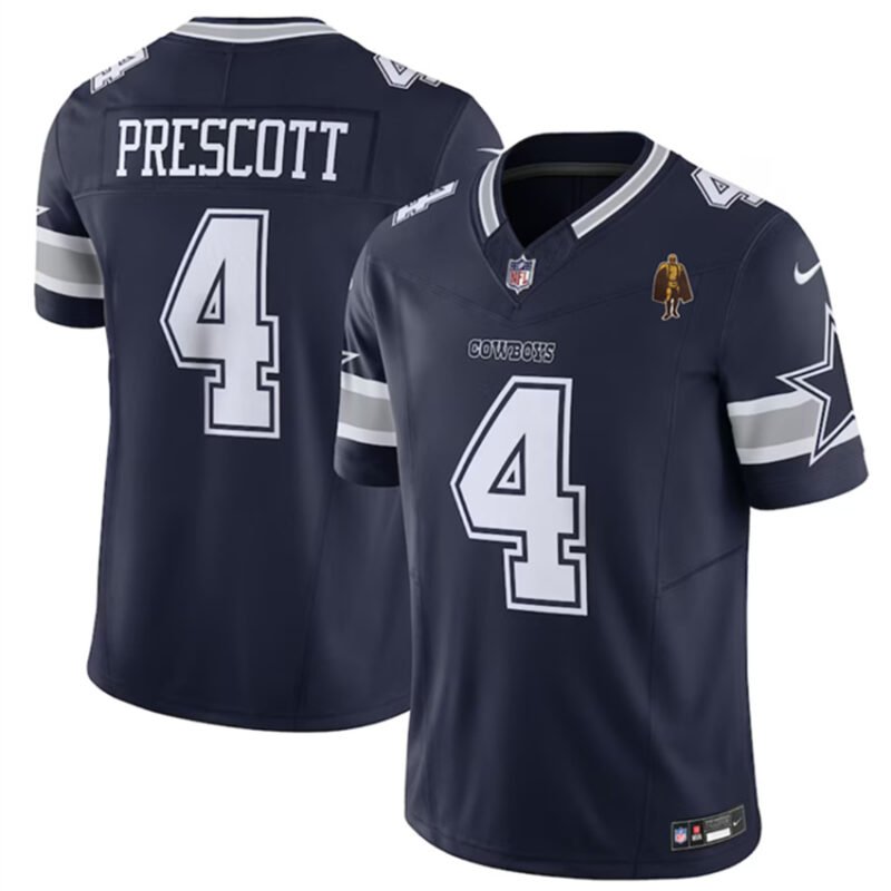 Navy Dallas Cowboys #4 Dak Prescott 2023 F.U.S.E. With Walter Payton Patch Vapor Limited Stitched Football Jersey - DLC37