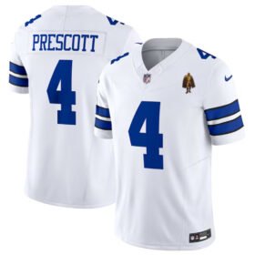 White Dallas Cowboys #4 Dak Prescott 2023 F.U.S.E. With Walter Payton Patch Vapor Limited Stitched Football Jersey - DLC185