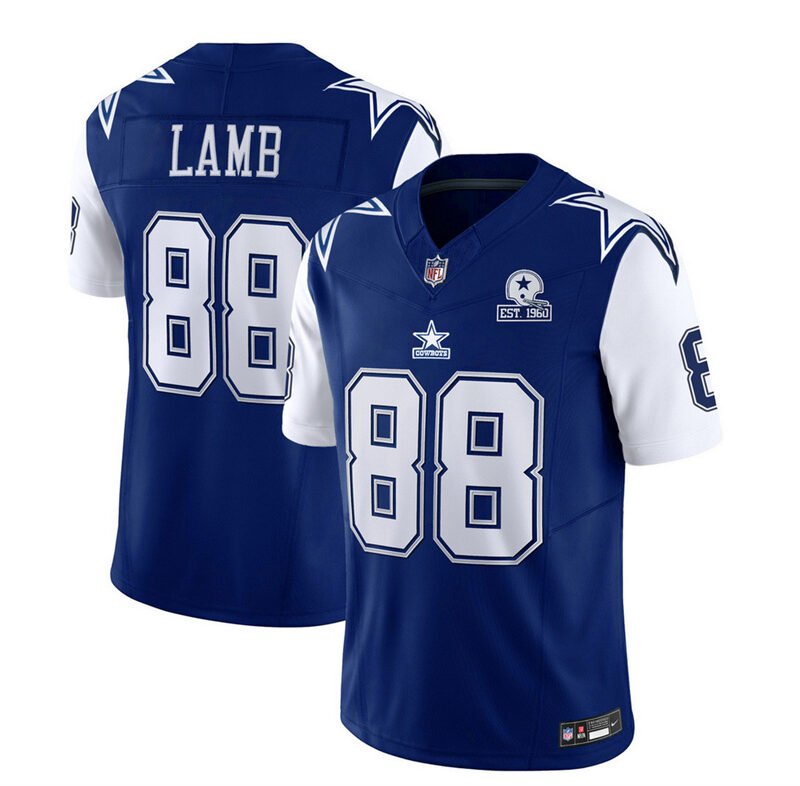 Navy Dallas Cowboys #88 CeeDee Lamb 2023 F.U.S.E. With 1960 Patch Vapor Limited Stitched Football Jersey - DLC08