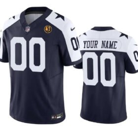 Navy Dallas Cowboys Active Player Custom 2023 F.U.S.E. With John Madden Patch Vapor Limited Stitched Football Jersey - DLC234