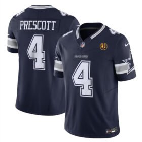 Navy Dallas Cowboys #4 Dak Prescott 2023 F.U.S.E. With John Madden Patch Vapor Limited Stitched Football Jersey - DLC211
