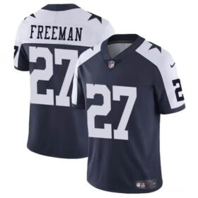 Navy/White Dallas Cowboys #27 Royce Freeman Thnaksgiving Vapor Untouchable Limited Stitched Football Jersey - DLC153
