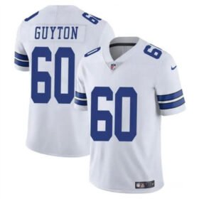 White Dallas Cowboys #60 Tyler Guyton 2024 Draft Vapor Untouchable Limited Stitched Football Jersey - DLC438