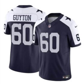 Navy/White Dallas Cowboys #60 Tyler Guyton 2024 Draft F.U.S.E Thanksgiving Vapor Untouchable Limited Stitched Football Jersey - DLC71