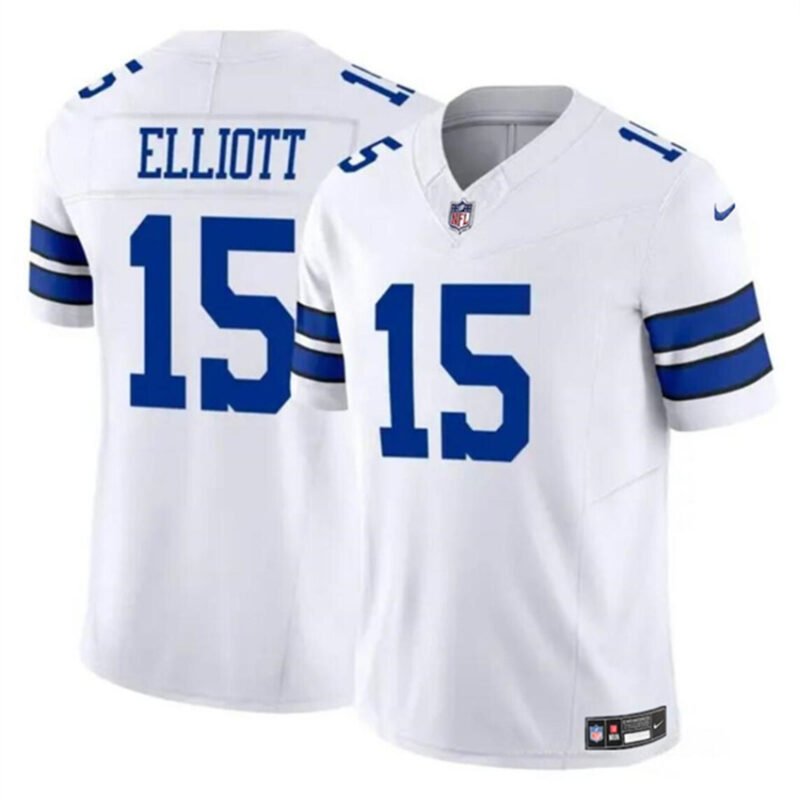 White Dallas Cowboys #15 Ezekiel Elliott 2023 F.U.S.E Vapor Untouchable Limited Stitched Football Jersey - DLC357