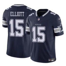 Navy Dallas Cowboys #15 Ezekiel Elliott 2023 F.U.S.E Vapor Untouchable Limited Stitched Football Jersey - DLC111