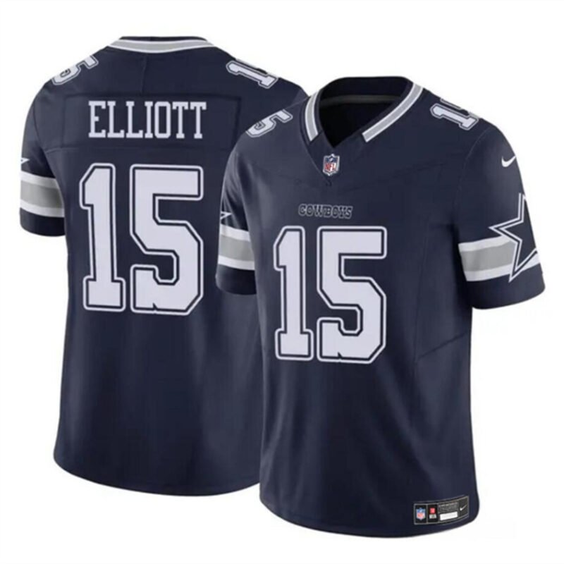 Navy Dallas Cowboys #15 Ezekiel Elliott 2023 F.U.S.E Vapor Untouchable Limited Stitched Football Jersey - DLC111