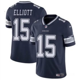 Navy Dallas Cowboys #15 Ezekiel Elliott Vapor Untouchable Limited Stitched Football Jersey - DLC440