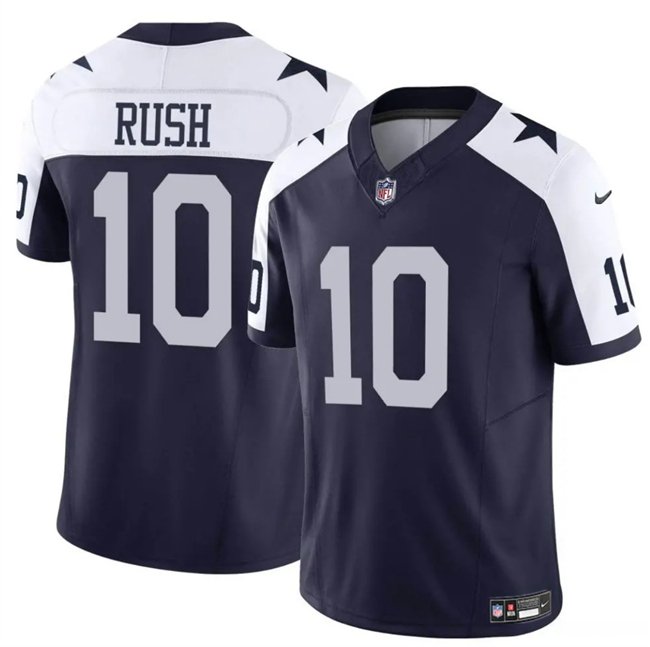 Navy/White Dallas Cowboys #10 Cooper Rush Thanksgiving Vapor Untouchable Limited Stitched Football Jersey - DLC471
