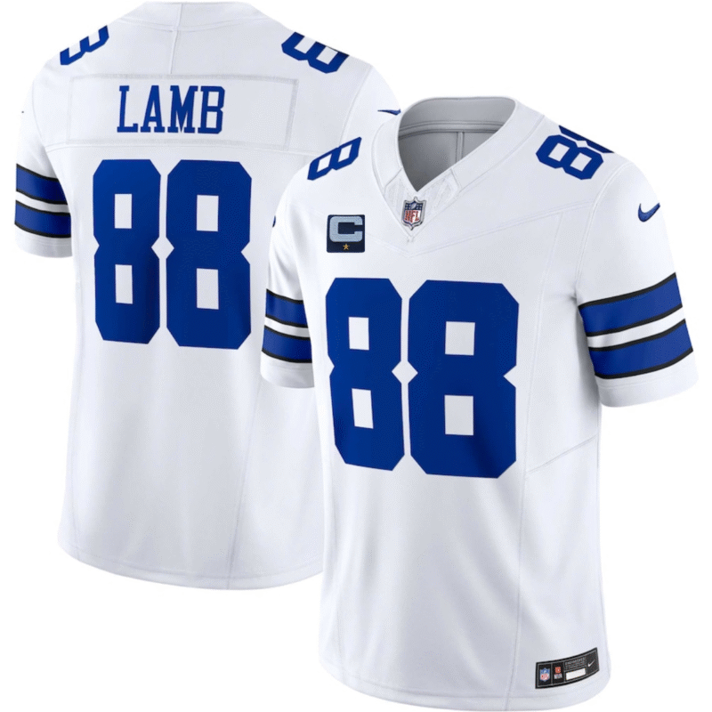 White Dallas Cowboys #88 CeeDee Lamb 2025 F.U.S.E. With 1-Star C Patch Vapor Limited Stitched Football Jersey - DLC436
