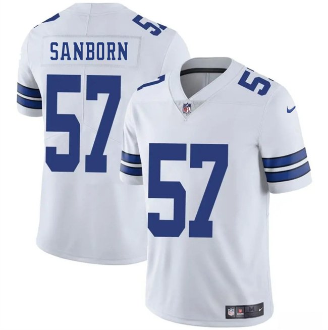 White Dallas Cowboys #57 Jack Sanborn 2025 Vapor Untouchable Limited Stitched Football Jersey - DLC298