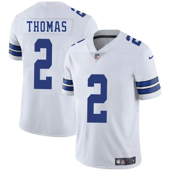 White Dallas Cowboys #2 Juanyeh Thomas 2025 Vapor Untouchable Limited Stitched Football Jersey - DLC297