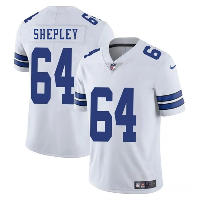 White Dallas Cowboys #64 Dakoda Shepleys 2025 Vapor Untouchable Limited Stitched Football Jersey - DLC116