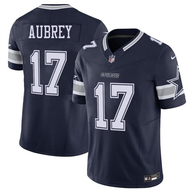 Navy Dallas Cowboys #17 Brandon Aubrey 2025 F.U.S.E Vapor Untouchable Limited Stitched Football Jersey - DLC441