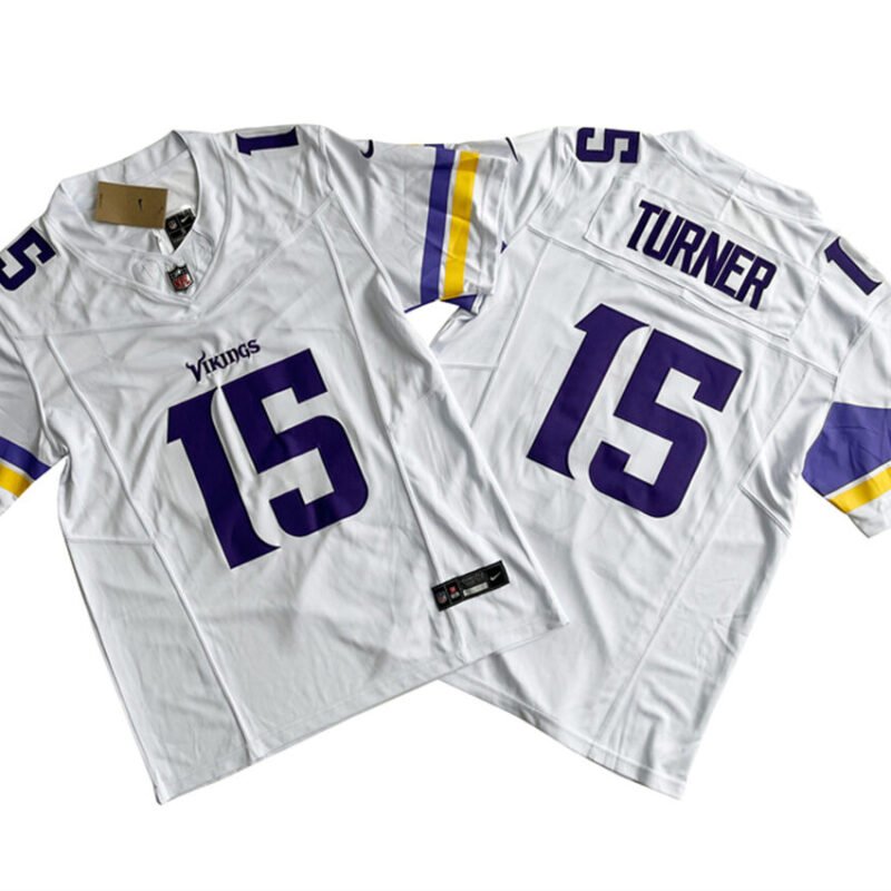 White Minnesota Vikings #15 Dallas Turner 2024 Draft F.U.S.E Vapor Untouchable Limited Stitched Jersey - MVJ48