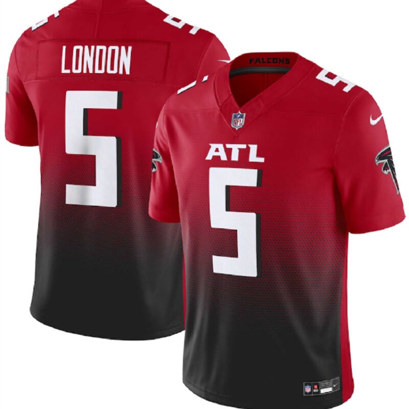 Red/Black Atlanta Falcons #5 Drake London 2023 F.U.S.E. Vapor Untouchable Limited Stitched Football Jersey - AFJ29