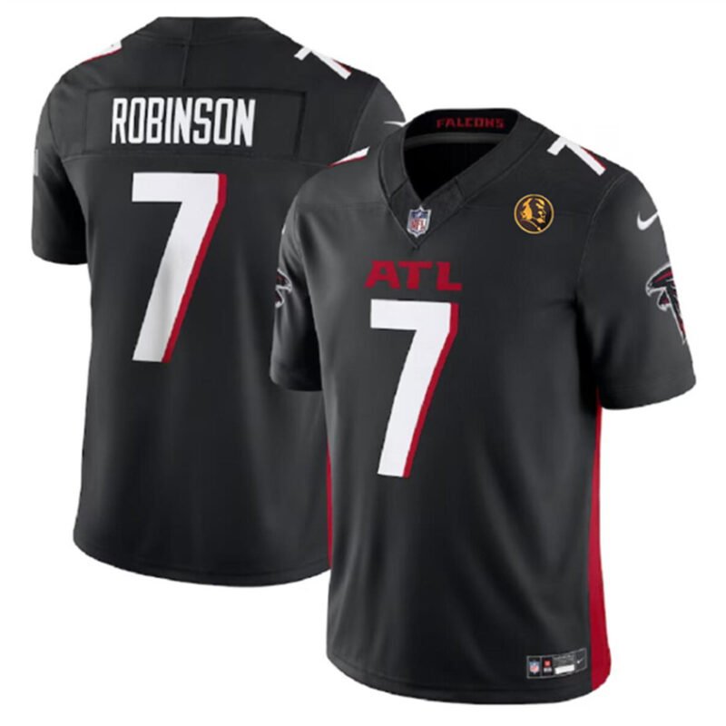 Black Atlanta Falcons #7 Bijan Robinson 2023 F.U.S.E. With John Madden Patch Vapor Limited Stitched Football Jersey - AFJ238