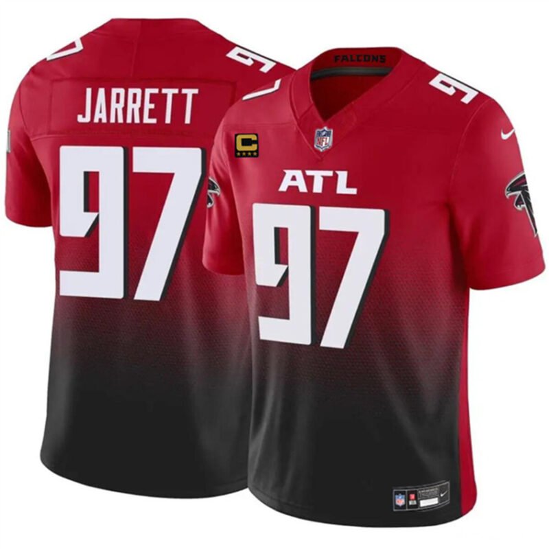 Red/Black Atlanta Falcons #97 Grady Jarrett 2024 F.U.S.E With 4-Star C Patch Vapor Untouchable Limited Stitched Football Jersey - AFJ214