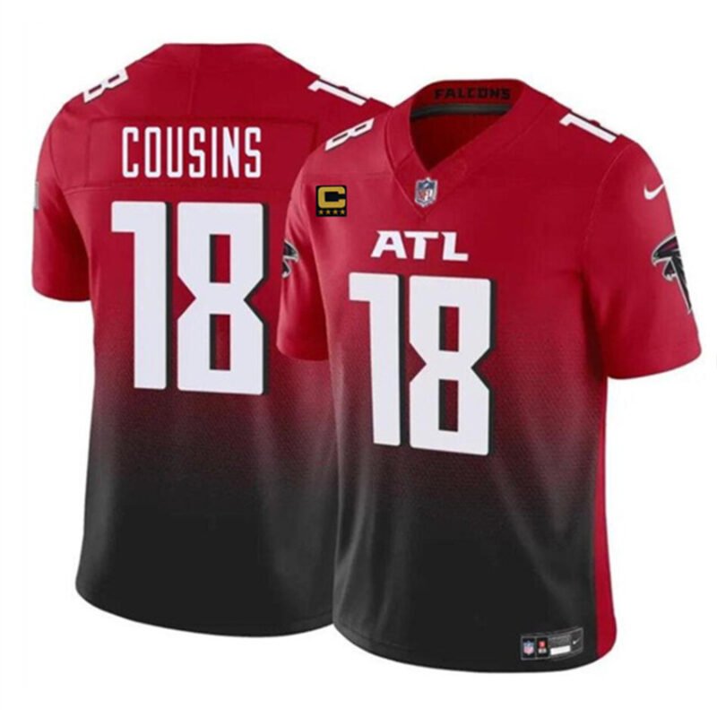 Red/Black Atlanta Falcons #18 Kirk Cousins 2024 F.U.S.E With 4-Star C Patch Vapor Untouchable Limited Stitched Football Jersey - AFJ65