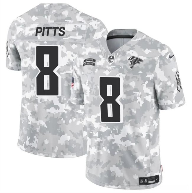 Arctic Camo Atlanta Falcons #8 Kyle Pitts 2024 F.U.S.E Salute to Service Limited Stitched Football Jersey - AFJ35