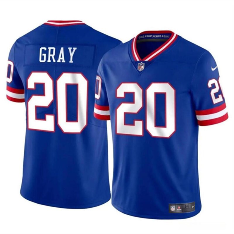 Royal New York Giants #20 Eric Gray Throwback Vapor Untouchable Limited Stitched Jersey - NYG235