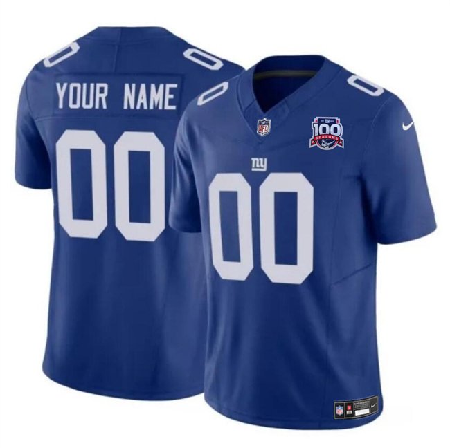 New York Giants Active Player Custom Blue 2024 F.U.S.E. 100TH Season Patch Vapor Untouchable Limited Stitched Jersey - NYG139