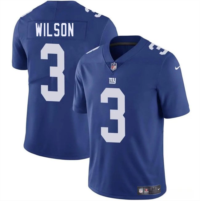 Blue New York Giants #3 Russell Wilson 2025 Vapor Untouchable Limited Stitched Jersey - NYG216
