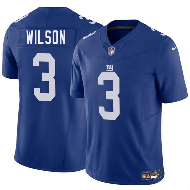 Blue New York Giants #3 Russell Wilson 2025 F.U.S.E. Vapor Untouchable Limited Stitched Jersey - NYG201