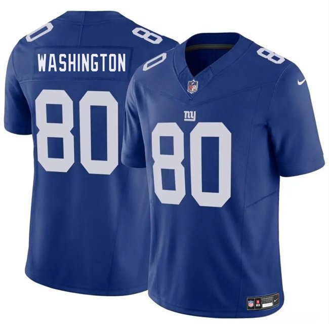 Blue New York Giants #80 Montrell Washington 2025 F.U.S.E. Vapor Untouchable Limited Stitched Jersey - NYG162