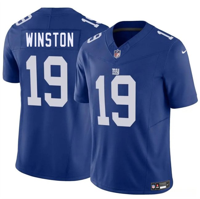 Blue New York Giants #19 Jameis Winston 2025 F.U.S.E. Vapor Untouchable Limited Stitched Jersey - NYG174