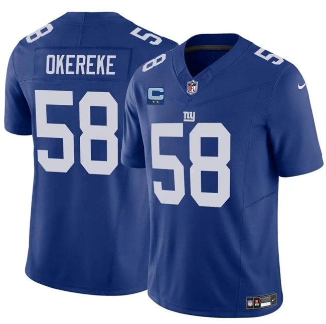 Blue New York Giants #58 Bobby Okereke 2025 F.U.S.E. With 2-Star C Patch Vapor Untouchable Limited Stitched Jersey - NYG136