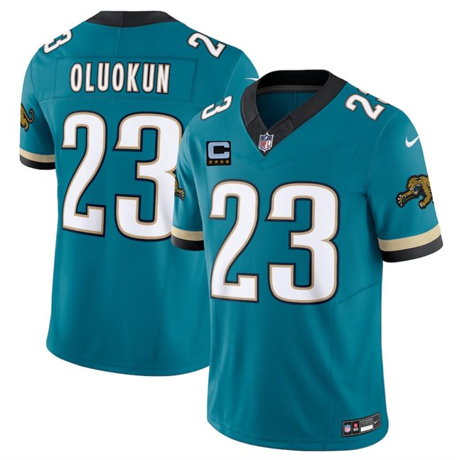 Teal Jacksonville Jaguars #23 Foye Oluokun 2025 F.U.S.E. With 4-Star C Patch Prowler Throwback Vapor Limited Stitched Football Jersey - JVG67