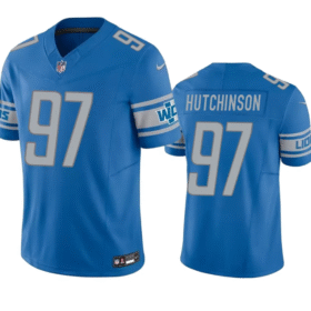 Blue Detroit Lions #97 Aidan Hutchinson 2023 F.U.S.E. Vapor Untouchable Limited Stitched Jersey - DTL268